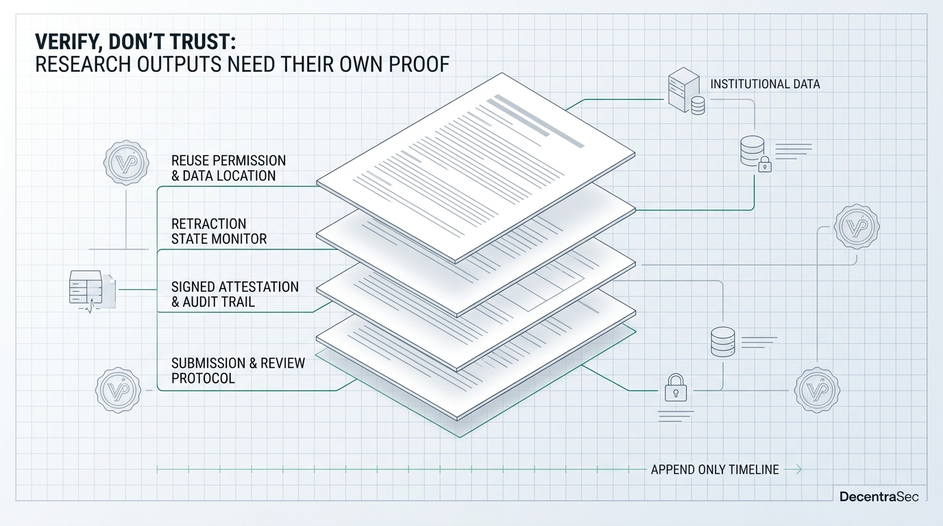 Research Integrity Infrastructure: Outputs Must Carry Proof